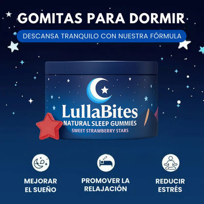 🍓 GOMITAS LullaBites® – Sueño Natural y Reparador sin Melatonina