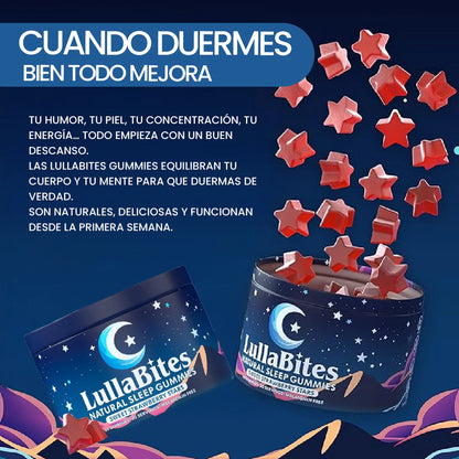 🍓 GOMITAS LullaBites® – Sueño Natural y Reparador sin Melatonina